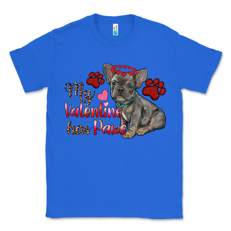 My Valentine Has Paws French Bulldog Classic Tee by RanaPortraitStore | Teevron