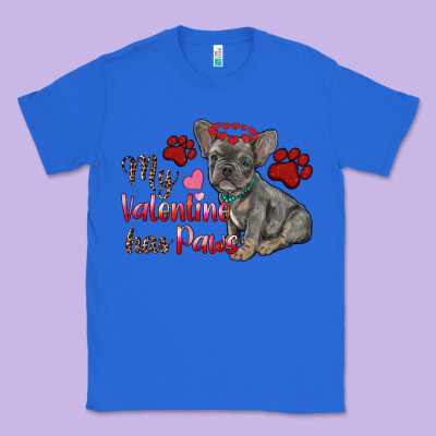 My Valentine Has Paws French Bulldog Classic Tee Designed By Ranaportraitstore