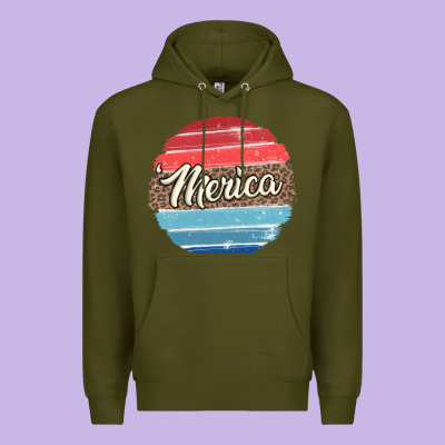 Leopard Merica Premium Hoodie Designed By Maliassmallbusiness