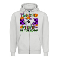 Dove Grey I Ghost People All Year Round Zipper Hoodie - texasbilliewilder