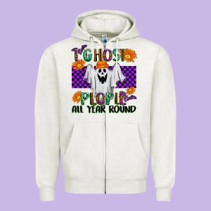 I Ghost People All Year Round Zipper Hoodie Designed By Texasbilliewilder