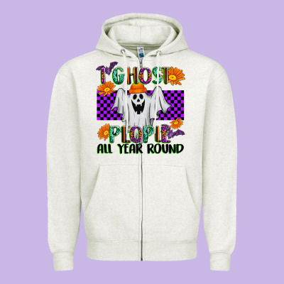 I Ghost People All Year Round Zipper Hoodie Designed By Texasbilliewilder