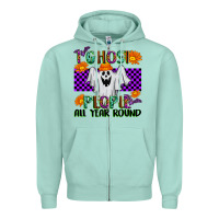 Seafoam I Ghost People All Year Round Zipper Hoodie - texasbilliewilder
