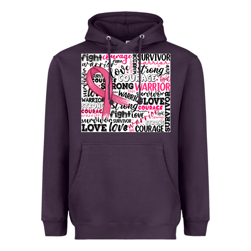Breast Cancer Ribbon Heavyweight Hoodie by JahusDesignShop | Teevron