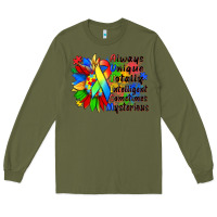 Army Green always unique totally intelligent sometimes myster Long Sleeve Tee - Zillion Design Studio