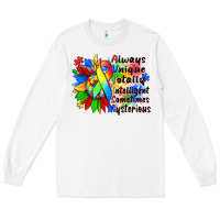 White always unique totally intelligent sometimes myster Long Sleeve Tee - Zillion Design Studio