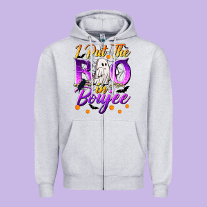 I Put The Boo In Boujee Zipper Hoodie Designed By Texasbilliewilder