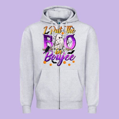 I Put The Boo In Boujee Zipper Hoodie Designed By Texasbilliewilder