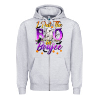 Heather Grey I Put The Boo In Boujee Zipper Hoodie - texasbilliewilder