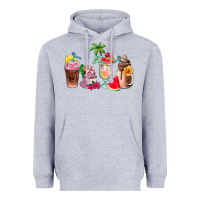 Heather Grey summer coffee cups Heavyweight Hoodie - AdoDesignShop