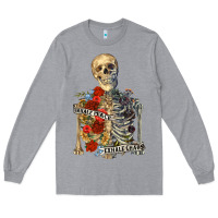 Heather Grey inhale peace exhale chaos Long Sleeve Tee - RanaPortraitStore