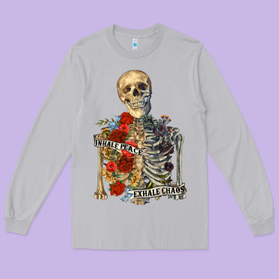 Long Sleeve Tee inhale peace exhale chaos