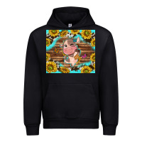 Black western cute cow with sunflower Urban Hoodie - NancyCooperArtShop
