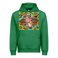 Emerald western cute cow with sunflower Urban Hoodie - NancyCooperArtShop
