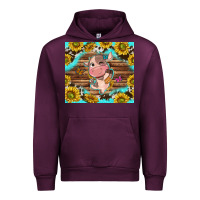 Mauve Wine western cute cow with sunflower Urban Hoodie - NancyCooperArtShop