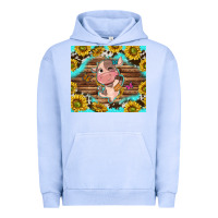Pigment Grape Ice western cute cow with sunflower Urban Hoodie - NancyCooperArtShop