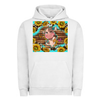 Pigment Lunar Rock western cute cow with sunflower Urban Hoodie - NancyCooperArtShop