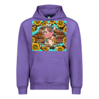 Tulip western cute cow with sunflower Urban Hoodie - NancyCooperArtShop