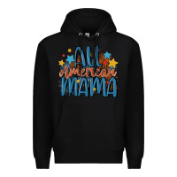 Black all american mama Premium Hoodie - MaliasSmallBusiness