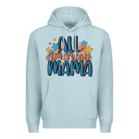 Blue Mist all american mama Premium Hoodie - MaliasSmallBusiness