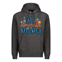 Charcoal Heather all american mama Premium Hoodie - MaliasSmallBusiness