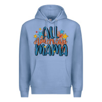 Colony Blue all american mama Premium Hoodie - MaliasSmallBusiness