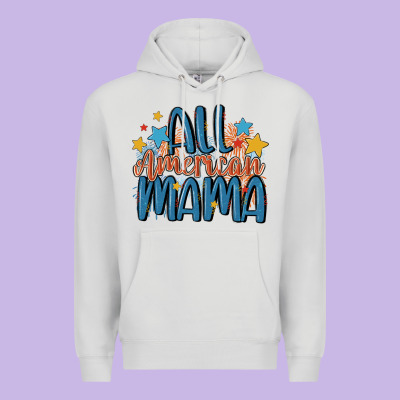 All American Mama Premium Hoodie Designed By Maliassmallbusiness