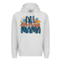 Dove Grey all american mama Premium Hoodie - MaliasSmallBusiness