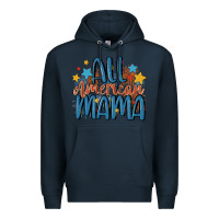 Navy all american mama Premium Hoodie - MaliasSmallBusiness