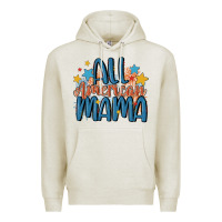 Oatmeal Heather all american mama Premium Hoodie - MaliasSmallBusiness