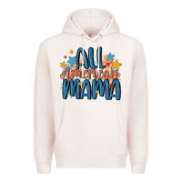 Pale Pink all american mama Premium Hoodie - MaliasSmallBusiness