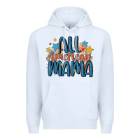 White all american mama Premium Hoodie - MaliasSmallBusiness