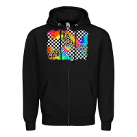 Black race leopard tie dye background Zipper Hoodie - Zillion Design Studio