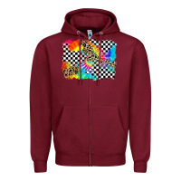 Burgundy race leopard tie dye background Zipper Hoodie - Zillion Design Studio