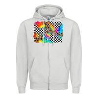 Dove Grey race leopard tie dye background Zipper Hoodie - Zillion Design Studio