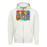 Oatmeal Heather race leopard tie dye background Zipper Hoodie - Zillion Design Studio