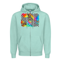 Seafoam race leopard tie dye background Zipper Hoodie - Zillion Design Studio