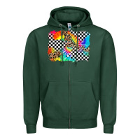 Sports Green race leopard tie dye background Zipper Hoodie - Zillion Design Studio