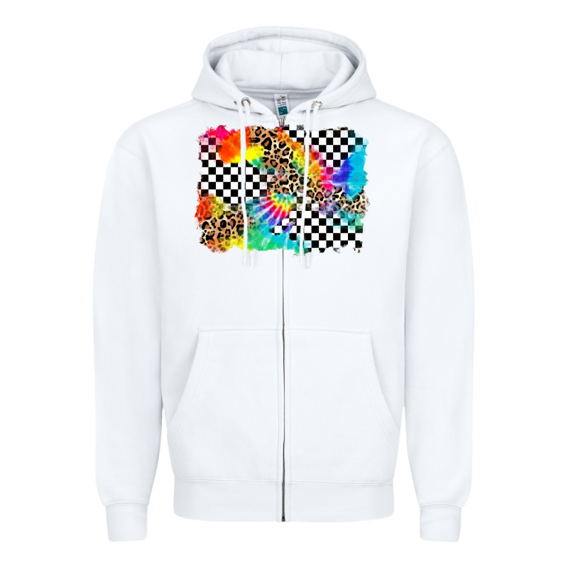 Race Leopard Tie Dye Background Zipper Hoodie by Zillion Design Studio | Teevron