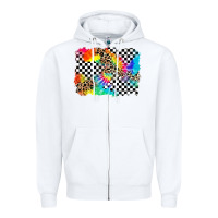White race leopard tie dye background Zipper Hoodie - Zillion Design Studio