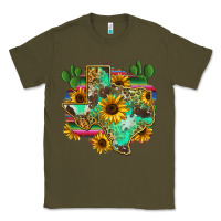 Army Green texas map Classic Tee - Zillion Design Studio