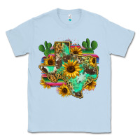 Dusty Blue texas map Classic Tee - Zillion Design Studio