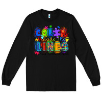 Black color outside the lines autism awareness Long Sleeve Tee - Zillion Design Studio