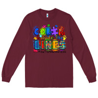 Burgundy color outside the lines autism awareness Long Sleeve Tee - Zillion Design Studio