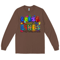 Chestnut color outside the lines autism awareness Long Sleeve Tee - Zillion Design Studio