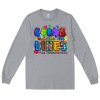 Heather Grey color outside the lines autism awareness Long Sleeve Tee - Zillion Design Studio