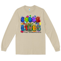 Mushroom color outside the lines autism awareness Long Sleeve Tee - Zillion Design Studio