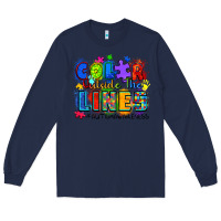 Navy color outside the lines autism awareness Long Sleeve Tee - Zillion Design Studio
