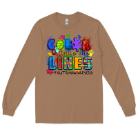 Toasted Coconut color outside the lines autism awareness Long Sleeve Tee - Zillion Design Studio