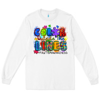 White color outside the lines autism awareness Long Sleeve Tee - Zillion Design Studio